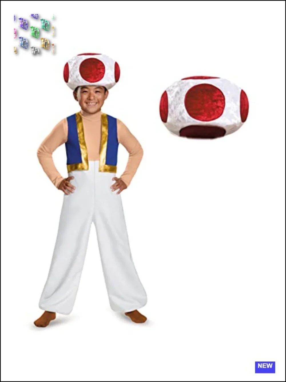 Toad Deluxe Costume for Kids Size Small 4-6 Officially Licensed Nintendo